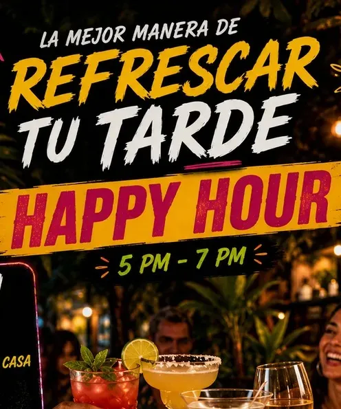 Happy Hour: 2/1 House Cocktails, Martinis, Wines, Margaritas