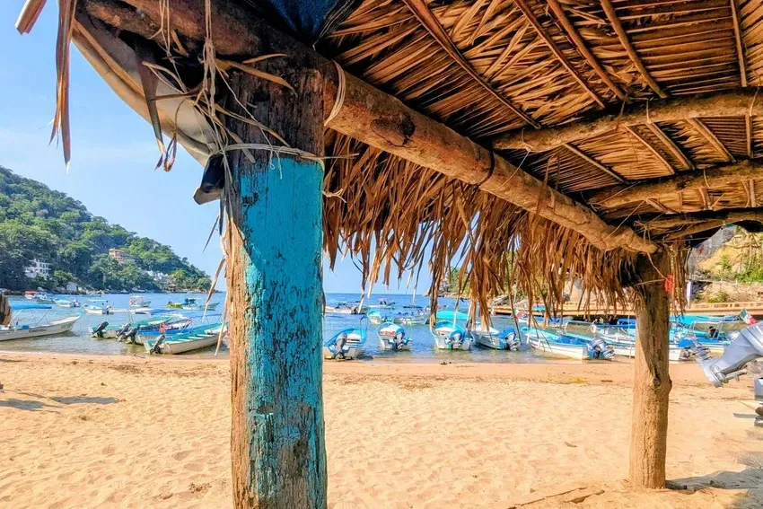 beach view with boats