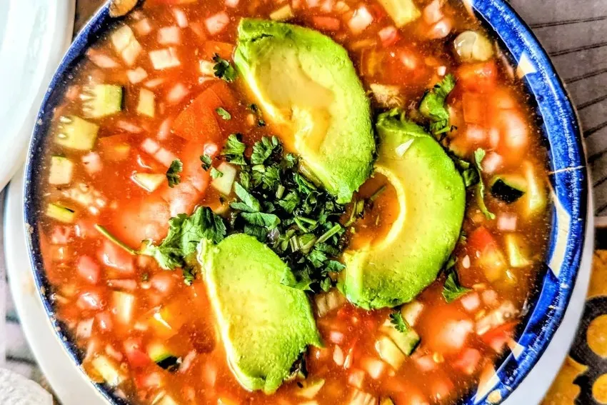 soup with avacado