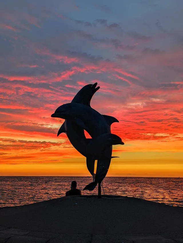 dolphin statue
