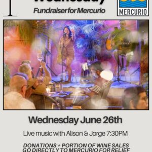 Wine Down Wednesday: Live Music and Mercurio Benefit